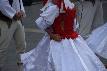 Obraz na płótnie Canvas Slovakian dance in an outdoor festival