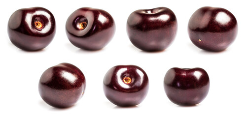 Sweet cherry isolated on white background. Collection
