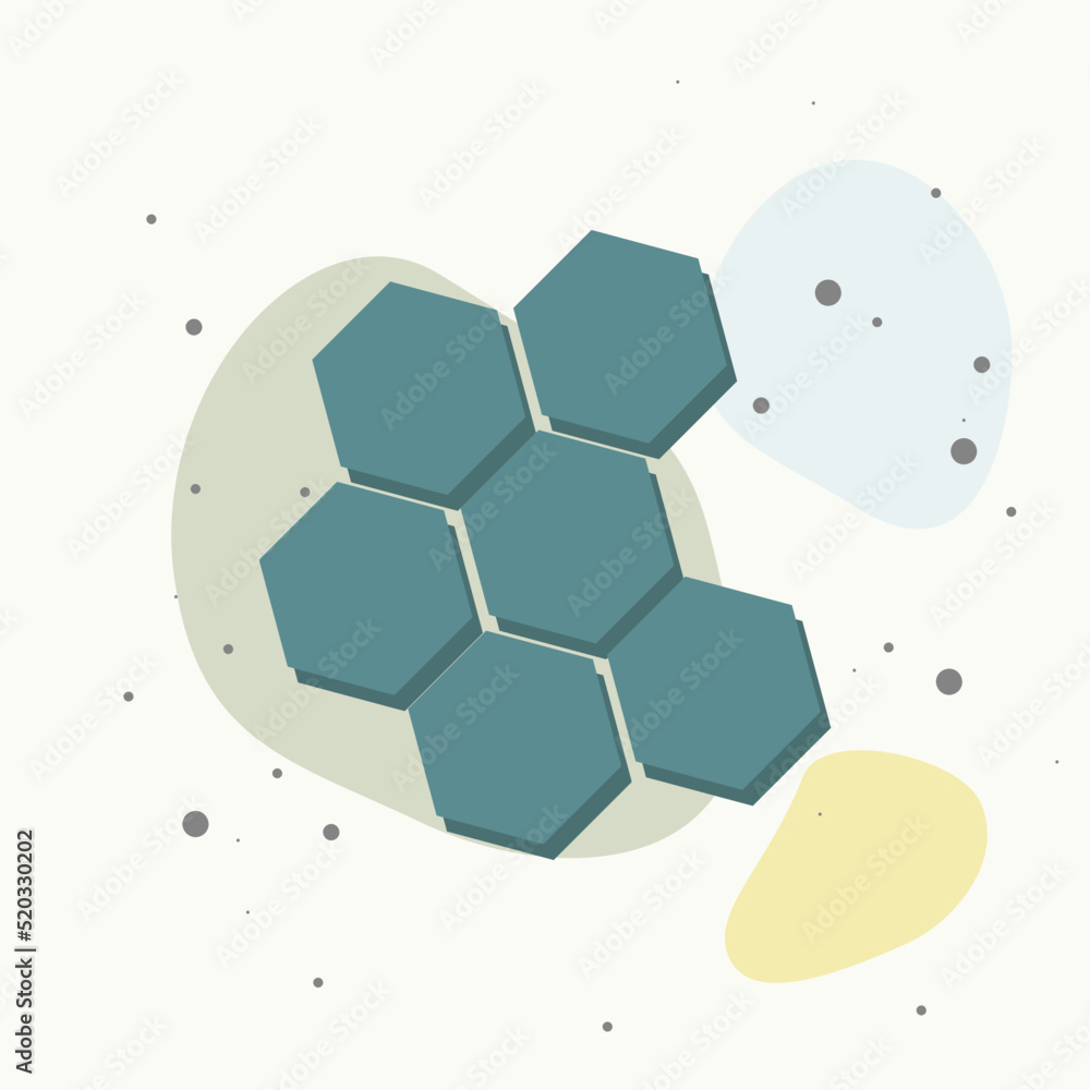 Poster vector image of honeycomb on multicolored background.