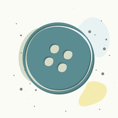 Vector button for clothes on multicolored background.