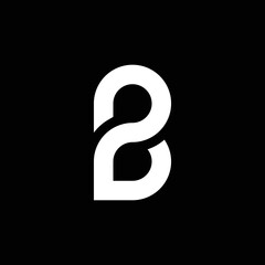 Modern letter B with overlapping line logo design
