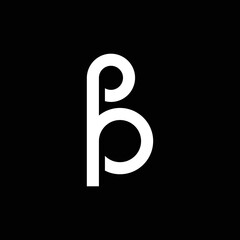 Modern letter B with overlapping line logo design