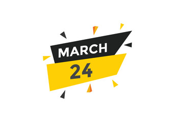 march 24 calendar reminder. 24th march daily calendar icon template. Vector illustration 
