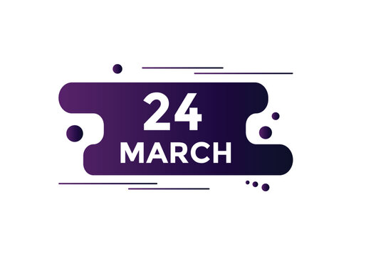 march 24 calendar reminder. 24th march daily calendar icon template. Vector illustration 
