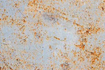 Rusted and corroded on metal white background