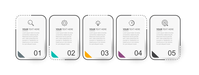 Business Infographic template. Business concept with 5 options. Business data visualization. Process chart.