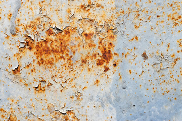 Rusted and corroded on metal white background