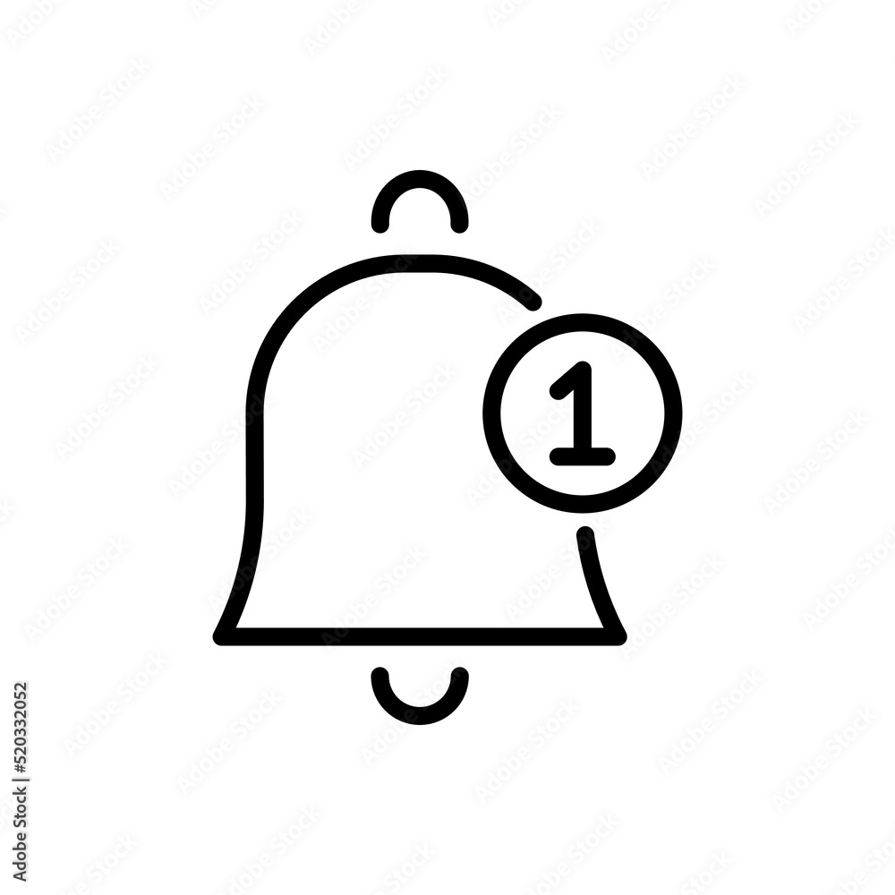 Poster alarm bell with notification simple icon vector. flat design