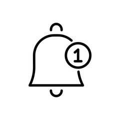 Alarm bell with notification simple icon vector. Flat design