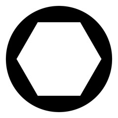 Inscribed Polygon Flat Icon Isolated On White Background