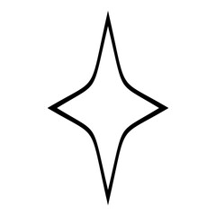 Rhombic Diamond Star Flat Icon Isolated On White Background