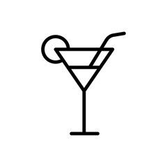 Cocktail glass simple icon vector. Flat design