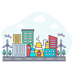 Obraz premium Modern design illustration of industrial building