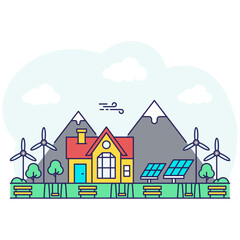 A colored design illustration of house 