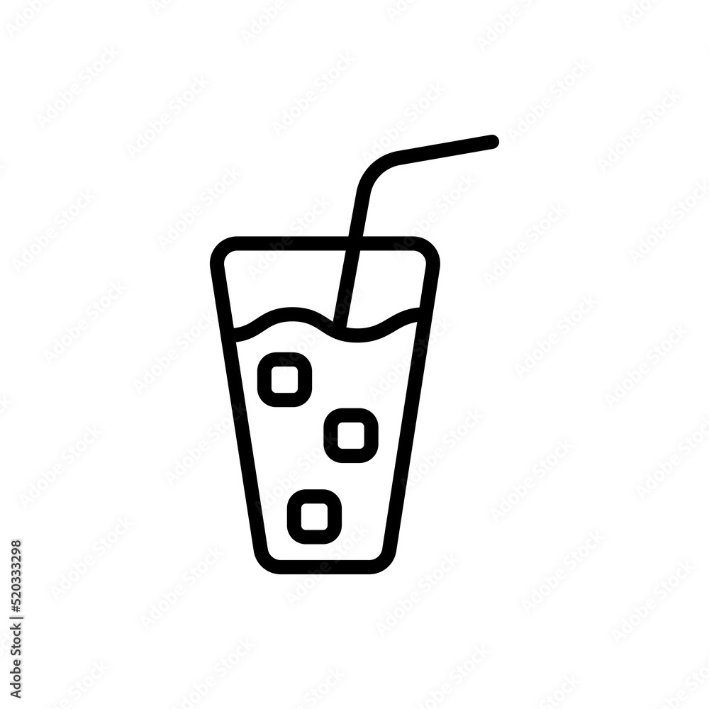 Aufkleber glass with ice cube simple icon vector. flat design