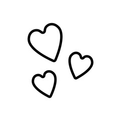 Hearts, love simple icon vector. Flat design