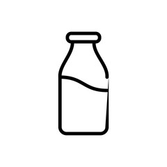 Milk bottle simple icon vector. Flat design