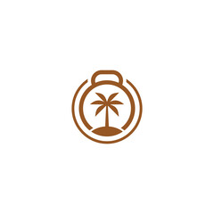 palm tree barbell logo