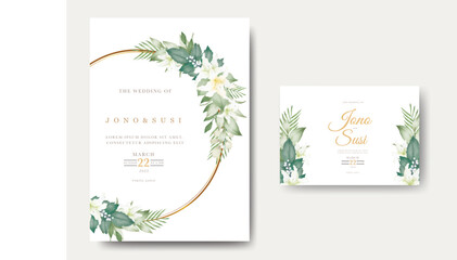 Fototapeta na wymiar Beautiful Floral Lily wedding Invitation card 