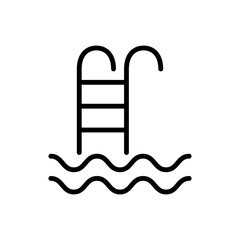 Swimming pool simple icon vector. Flat design