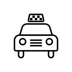 Taxi car, cab simple icon vector. Flat design