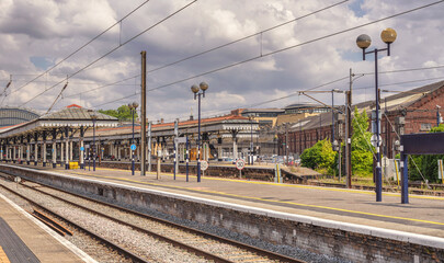Fototapeta premium Railway station scene.