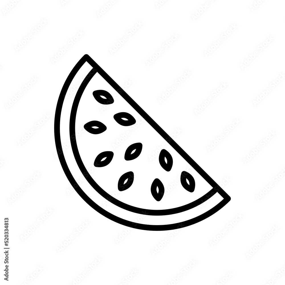 Poster watermelon half slice simple icon vector. flat design
