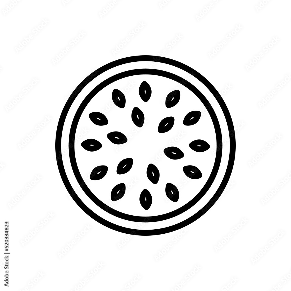 Poster watermelon round slice simple icon vector. flat design