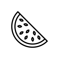 Watermelon half slice simple icon vector. Flat design