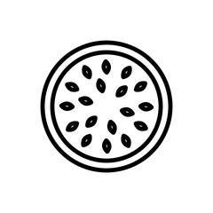 Watermelon round slice simple icon vector. Flat design