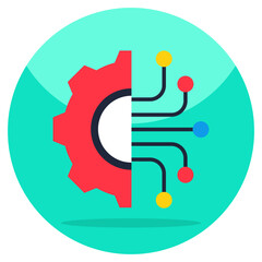 Nodes with gear, icon of network setting