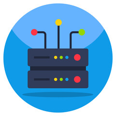 Flat design icon of server network