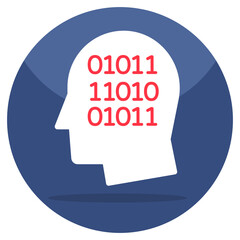 Creative design icon of binary brain