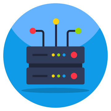 Flat design icon of server network