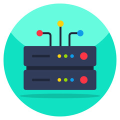 Flat design icon of server network