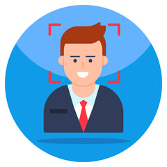 An editable design icon of face recognition