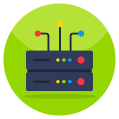 Flat design icon of server network