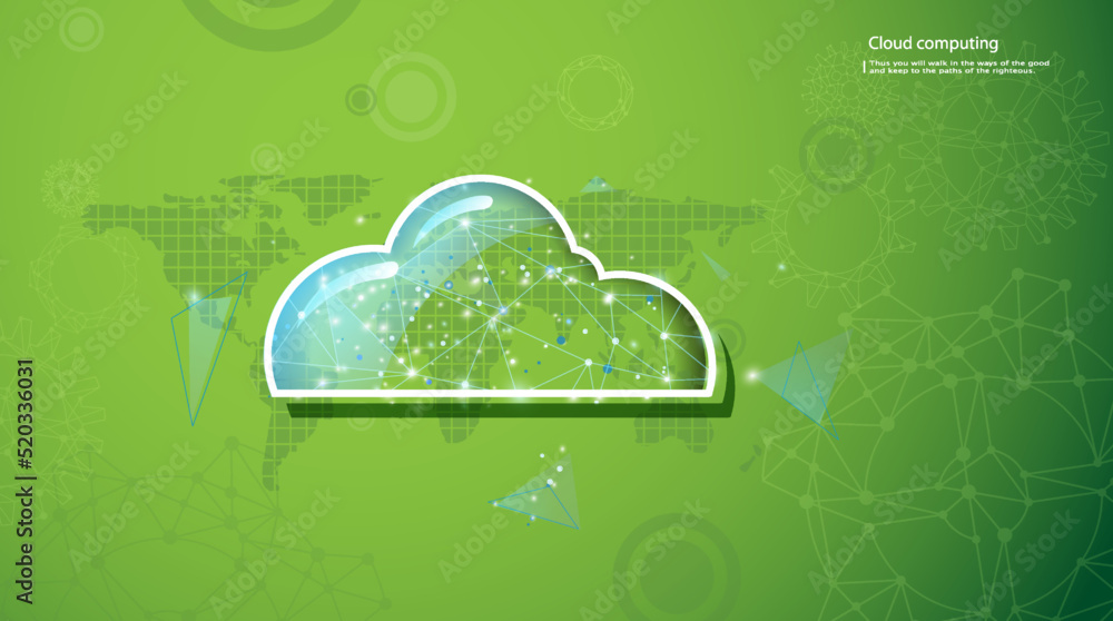 Wall mural cloud computing concept, cloud computing technology internet concept background