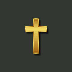 Obraz premium Gold cross sign. Vector illustration