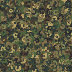 Camouflage pattern background. Classic clothing style masking camo repeat print