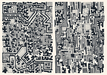 Hand drawn Graffiti Abstract Background Set. vector illustration