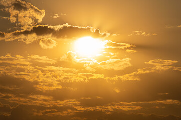 Sunset over the earth, summer time