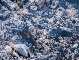 Background of charcoal in the grill