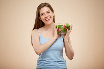 Smiling woman isolated portrait