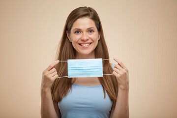 Smiling woman isolated portrait