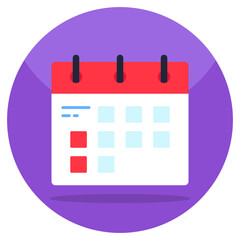 Calendar Flat icon, editable vector