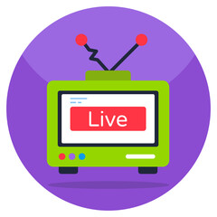 Premium download icon of live tv