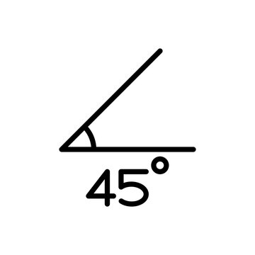 45 degrees angle simple icon vector. Flat design