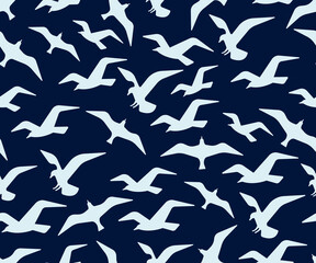 Seagull seamless pattern