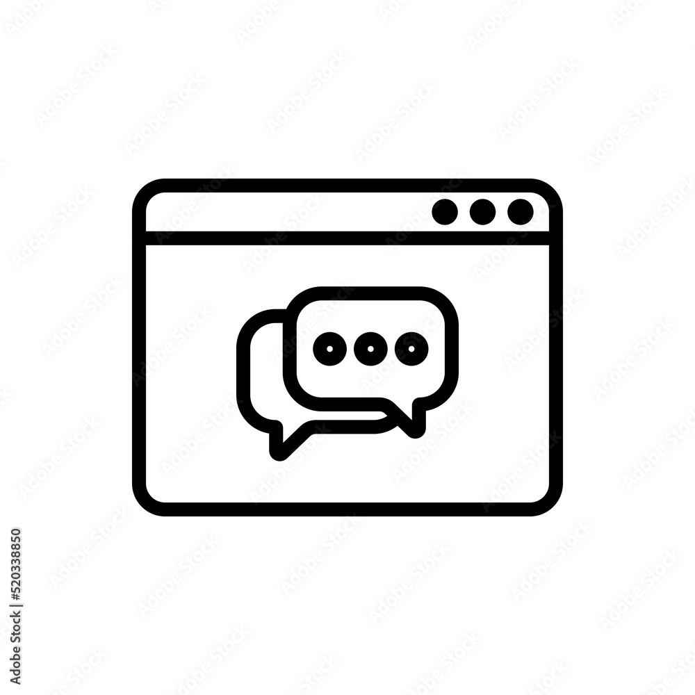 Poster browser, chat simple icon vector. flat design